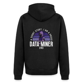 Data Miner A Short Story I Am A Proud Programmer - Unisex Premium Bio Zip Hoodie - Schwarz - Hinten - Nico (187cm)