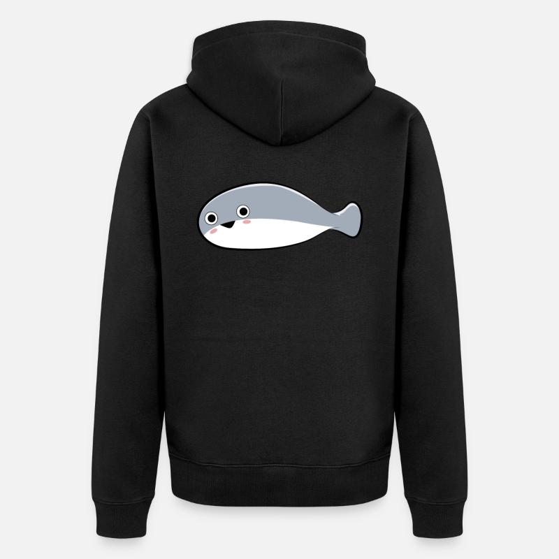 Sacambaspis Ancien Poisson Meme Mignon - Veste à capuche bio Premium Unisexe - noir