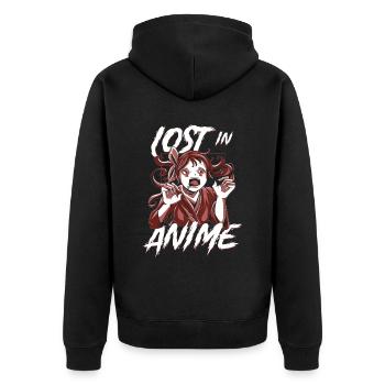 Anime Manga Anime Fille - Veste à capuche bio Premium Unisexe - noir - Dos - Nico (187cm)
