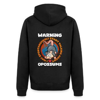 Cadeau pour les amateurs d'opossums - Veste à capuche bio Premium Unisexe - noir - Dos - Nico (187cm)