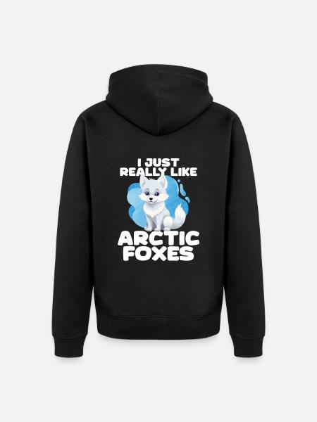 Cute arctic fox gift - Unisex Premium Organic Zip Hoodie - black