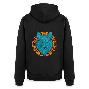 Niedliches Polarfuchs-Geschenk - Unisex Premium Bio Zip Hoodie - Schwarz - Hinten - Nico (187cm)