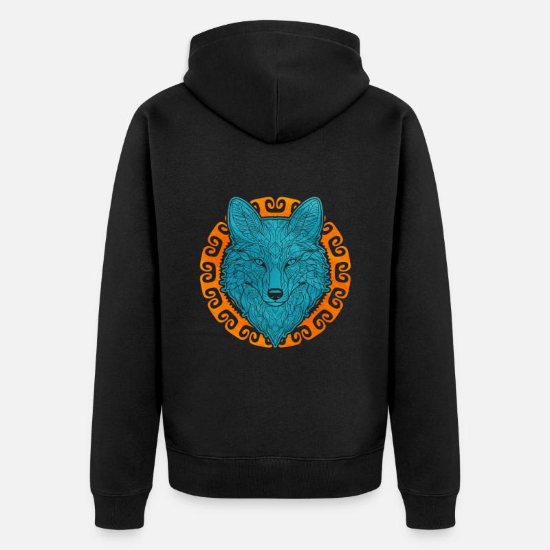 Niedliches Polarfuchs-Geschenk - Unisex Premium Bio Zip Hoodie - Schwarz