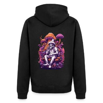 Vivid Colors Forest Mushrooms Music Festival Art - Unisex Premium Organic Zip Hoodie - black - Back - Nico (187cm)