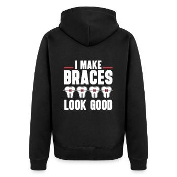Orthodontiste Orthodontie Dentaire - Veste à capuche bio Premium Unisexe - noir - Dos - Nico (187cm)