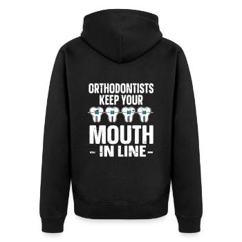 Orthodontiste Orthodontie Dentaire - Veste à capuche bio Premium Unisexe - noir - Dos - Nico (187cm)