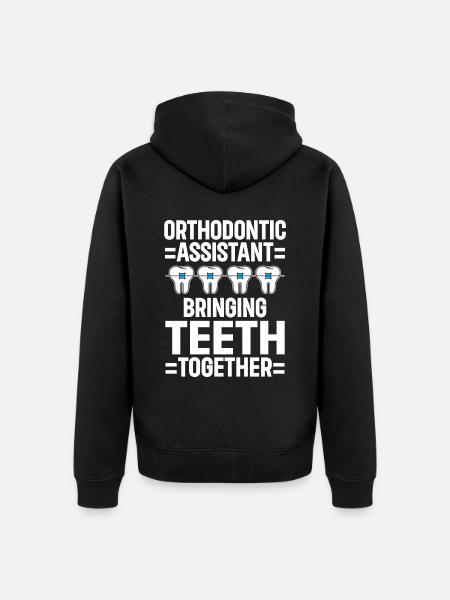 Orthodontiste Orthodontie Dentaire - Veste à capuche bio Premium Unisexe - noir