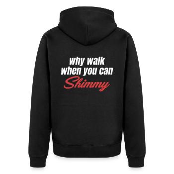 Warum Gehen, Wenn Sie Sich Hangeln Können Lustige - Unisex Premium Bio Zip Hoodie - Schwarz - Hinten - Nico (187cm)