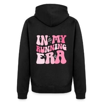 Runner Girls Running Cross Country Track Marathon - Unisex Premium Bio Zip Hoodie - Schwarz - Hinten - Nico (187cm)