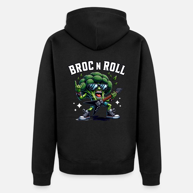 Broccoli Guitariste - Veste à capuche bio Premium Unisexe - noir