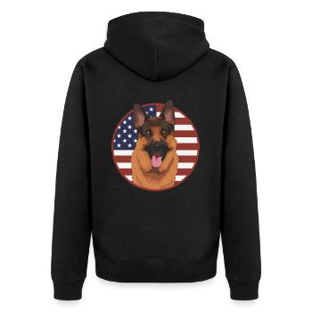German Shepherds German Shepherd Dogs Gift - Unisex Premium Organic Zip Hoodie - black - Back - Nico (187cm)