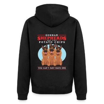 German Shepherd Dog German Shepherd Gift - Unisex Premium Organic Zip Hoodie - black - Back - Nico (187cm)