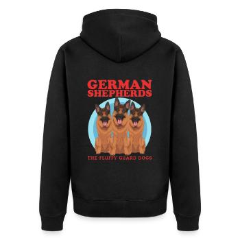 Bergers allemands chiens berger allemand cadeau - Veste à capuche bio Premium Unisexe - noir - Dos - Nico (187cm)