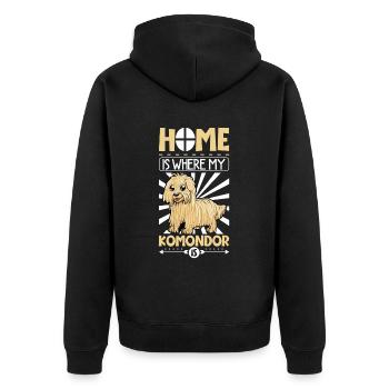 Accueil - Komondor - Veste à capuche bio Premium Unisexe - noir - Dos - Nico (187cm)