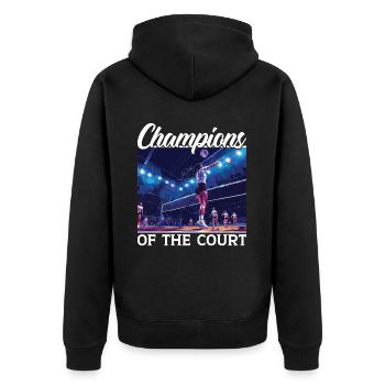 Amateur de volley-ball en salle Joueur de volley-ball sportif - Veste à capuche bio Premium Unisexe - noir - Dos - Nico (187cm)