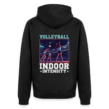 Amateur de volley-ball en salle Joueur de volley-ball sportif - Veste à capuche bio Premium Unisexe - noir - Dos - Nico (187cm)