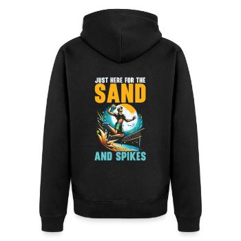 Beach Volleyball Sport Lover Volleyball Player - Unisex Premium Organic Zip Hoodie - black - Back - Nico (187cm)