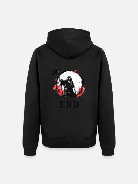 Das Ende des Sensenmann - Unisex Premium Bio Zip Hoodie - Schwarz