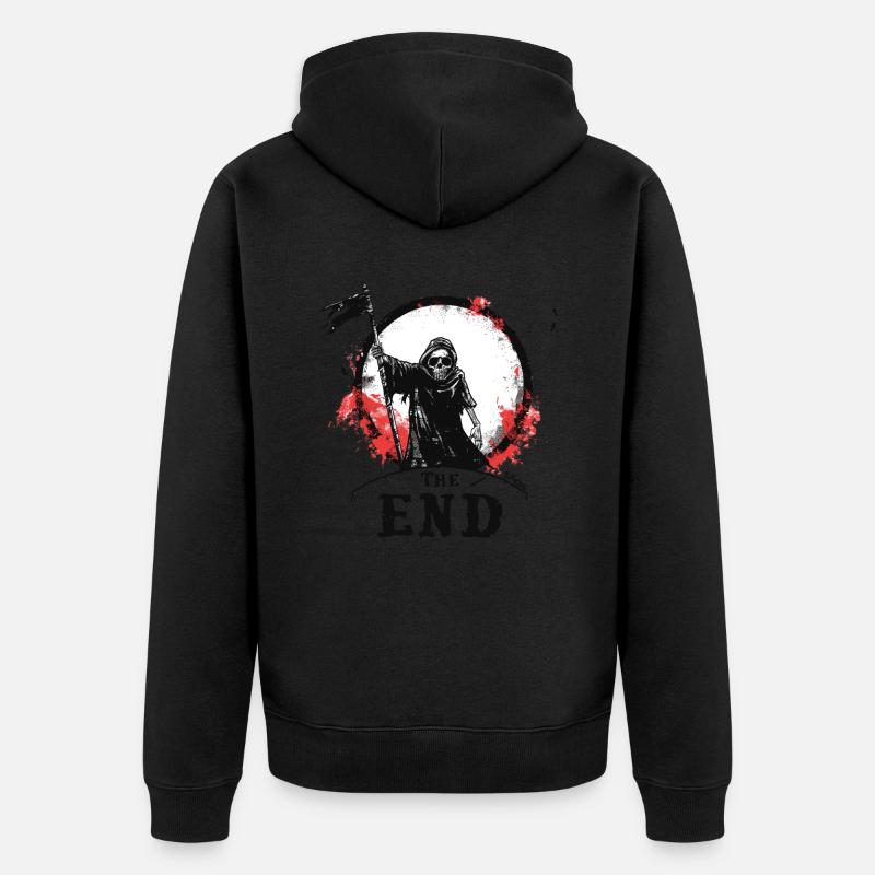 Das Ende des Sensenmann - Unisex Premium Bio Zip Hoodie - Schwarz