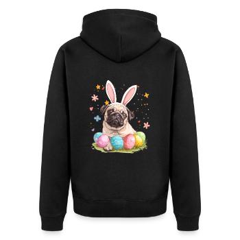Oeufs de Pâques Carlin Chasse jour de Pâques - Veste à capuche bio Premium Unisexe - noir - Dos - Nico (187cm)