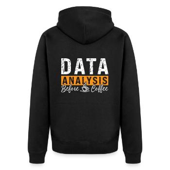 Data Analysis Before Coffee Analyst Coffee Lover - Unisex Premium Organic Zip Hoodie - black - Back - Nico (187cm)