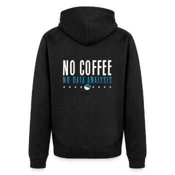 Data Analyst No Coffee No Programmer Coffee Lover - Unisex Premium Bio Zip Hoodie - Schwarz - Hinten - Nico (187cm)
