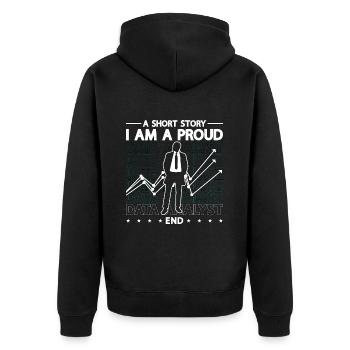 Data Analyst A Short Story I Am A Proud Programmer - Unisex Premium Bio Zip Hoodie - Schwarz - Hinten - Nico (187cm)