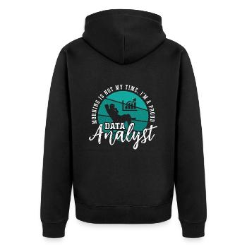 Data Analyst Morning Is Not My Time I'm A Coder - Unisex Premium Organic Zip Hoodie - black - Back - Nico (187cm)