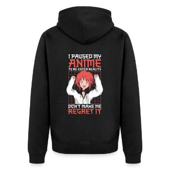 Anime Manga Anime Fille - Veste à capuche bio Premium Unisexe - noir - Dos - Nico (187cm)