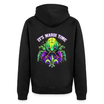 It's Mardi Time Mardi Gras Carnival Masquerade Par - Unisex Premium Bio Zip Hoodie - Schwarz - Hinten - Nico (187cm)