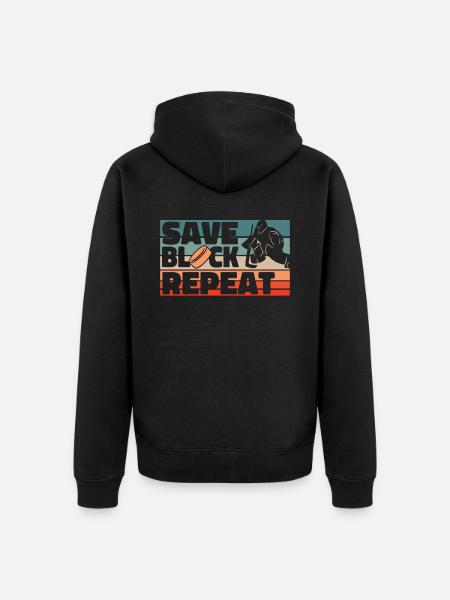 Eishockey Torwart - Unisex Premium Bio Zip Hoodie - Schwarz