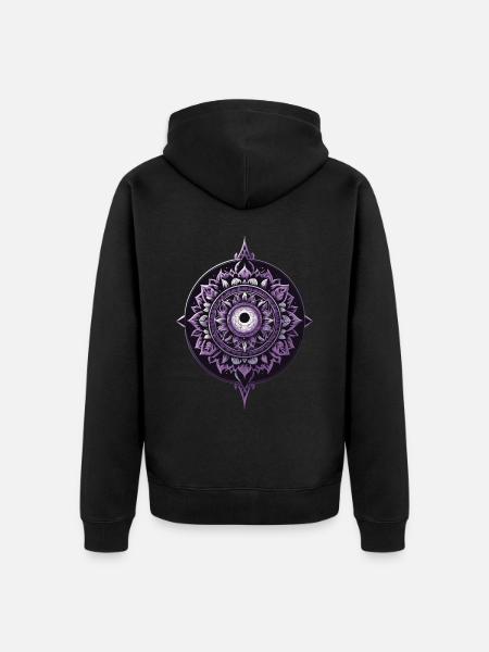 Mandala Design Aesthetic Pattern Spiritual - Unisex Premium Organic Zip Hoodie - black