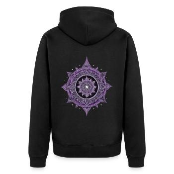 Mandala Design Aesthetic Pattern Spiritual - Unisex Premium Organic Zip Hoodie - black - Back - Nico (187cm)
