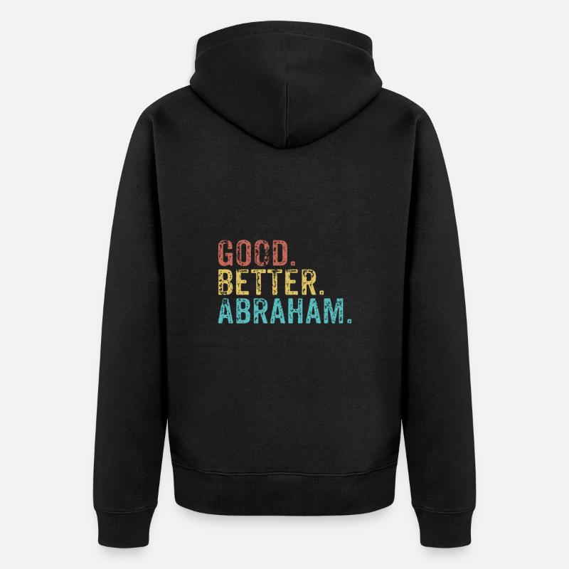 Les gars cool s’appellent Abraham - Veste à capuche bio Premium Unisexe - noir