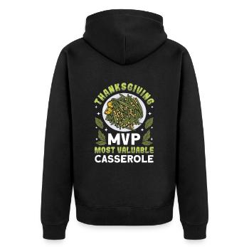 Casserole de Thanksgiving aux haricots verts - Veste à capuche bio Premium Unisexe - noir - Dos - Nico (187cm)