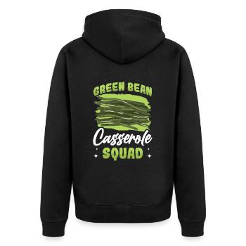 Casserole de Thanksgiving aux haricots verts - Veste à capuche bio Premium Unisexe - noir - Dos - Nico (187cm)