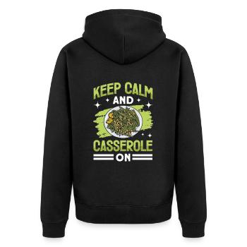 Casserole de Thanksgiving aux haricots verts - Veste à capuche bio Premium Unisexe - noir - Dos - Nico (187cm)