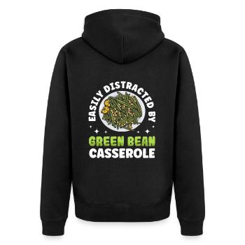 Casserole de Thanksgiving aux haricots verts - Veste à capuche bio Premium Unisexe - noir - Dos - Nico (187cm)