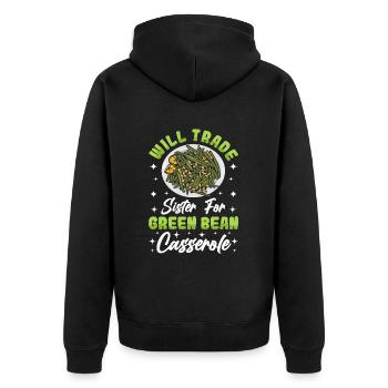 Casserole de Thanksgiving aux haricots verts - Veste à capuche bio Premium Unisexe - noir - Dos - Nico (187cm)