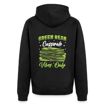 Casserole de Thanksgiving aux haricots verts - Veste à capuche bio Premium Unisexe - noir - Dos - Nico (187cm)