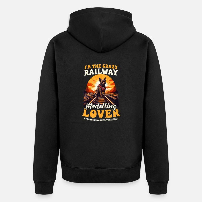 Modélisme ferroviaire Crazy Railway Modeling - Veste à capuche bio Premium Unisexe - noir