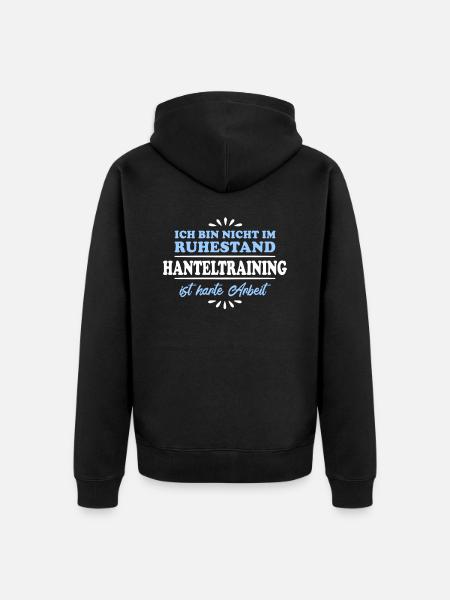 Ruhestand Rentner Pensioner Hanteltraining - Unisex Premium Bio Zip Hoodie - Schwarz