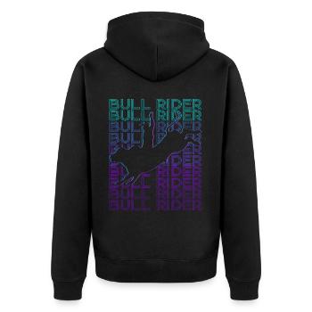 Bull Rider Bull Riding Cowboy Rétro - Veste à capuche bio Premium Unisexe - noir - Dos - Nico (187cm)