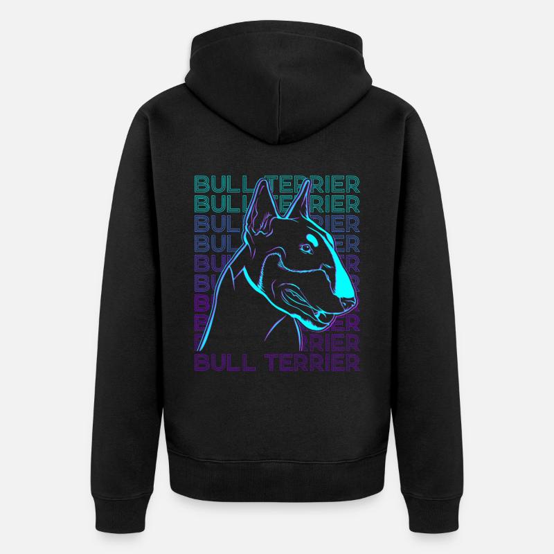 Bull Terrier Chien Rétro - Veste à capuche bio Premium Unisexe - noir