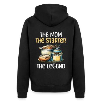 Sourdough Starter - Unisex Premium Organic Zip Hoodie - black - Back - Nico (187cm)