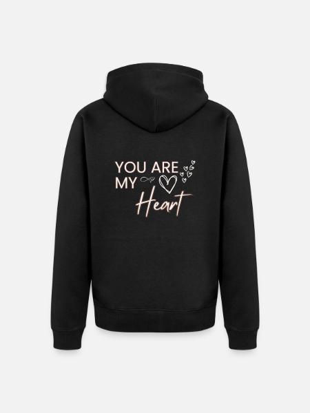 You're my heart - Unisex Premium Organic Zip Hoodie - black