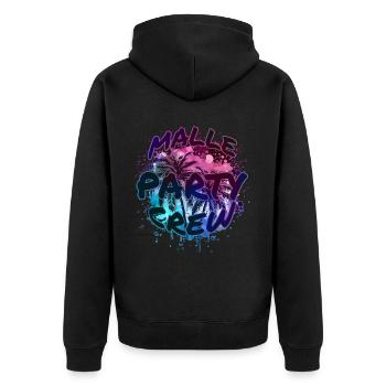Malle Party Crew - Unisex Premium Organic Zip Hoodie - black - Back - Nico (187cm)