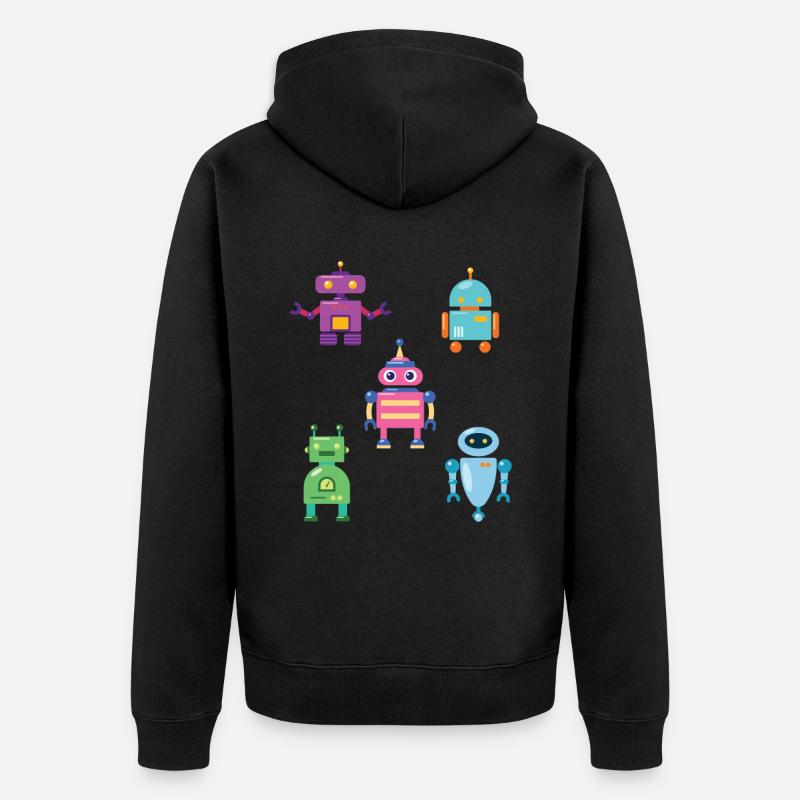 Technologie robotique robotique mignonne - Veste à capuche bio Premium Unisexe - noir