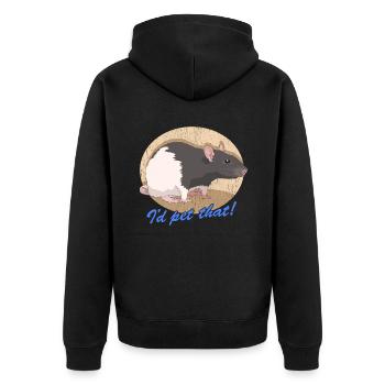 Rat Rat Lover Rat Owner Gift - Unisex Premium Organic Zip Hoodie - black - Back - Nico (187cm)