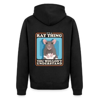 Rats Rat Owner Cute Rat Gift - Unisex Premium Organic Zip Hoodie - black - Back - Nico (187cm)